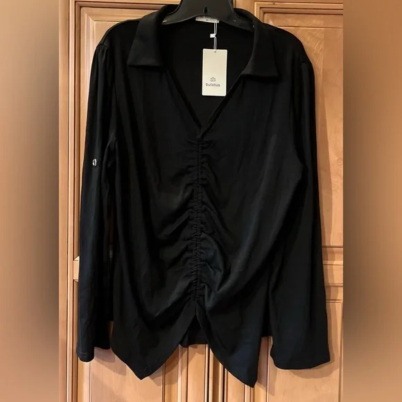 NWT Stylish Ruched Roll Sleeve Tunic - Picture 4 of 13